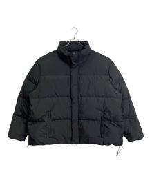PaDD（パッド）の古着「ショートダウンジャケット　オーバーサイズ　アウター　ダブルジップ」｜ブラック
