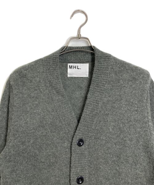 MHL（エムエイチエル）MHL (エムエイチエル) FINE SHETLAND CARDIGAN ウールカーディガン グレー サイズ:Lの古着・服飾アイテム