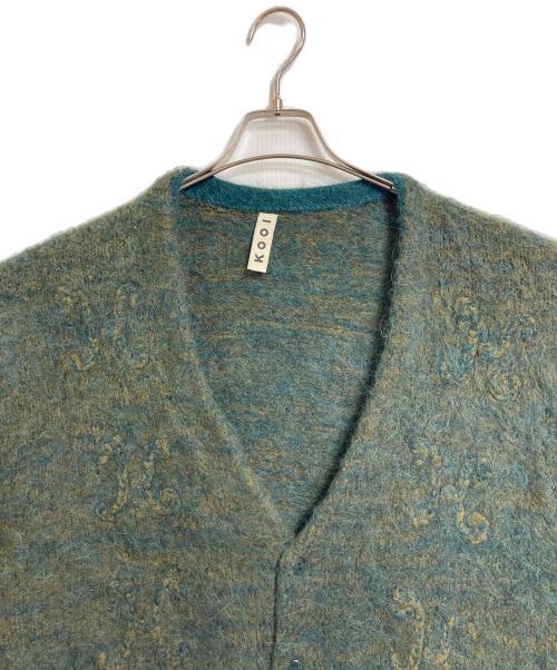 kooi（コーイ）KOOI (コーイ) アルパカ混Vネックカーディガン グリーン サイズ:2の古着・服飾アイテム