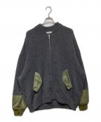 SOFTHYPHENソフトハイフン）の古着「MA-1 ディテールニットブルゾン　MGMNT221048」｜グレー