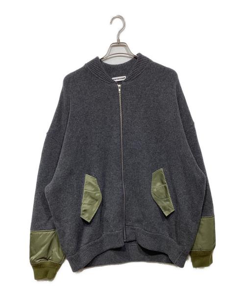 SOFTHYPHEN（ソフトハイフン）SOFTHYPHEN (ソフトハイフン) MA-1 ディテールニットブルゾン　MGMNT221048 グレー サイズ:03の古着・服飾アイテム