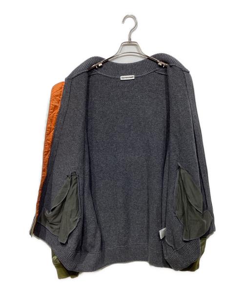 SOFTHYPHEN（ソフトハイフン）SOFTHYPHEN (ソフトハイフン) MA-1 ディテールニットブルゾン　MGMNT221048 グレー サイズ:03の古着・服飾アイテム