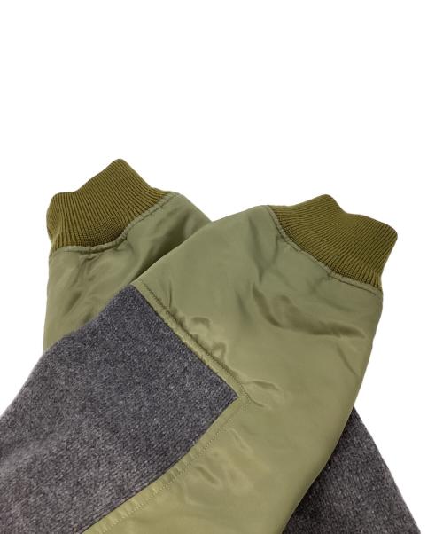 SOFTHYPHEN（ソフトハイフン）SOFTHYPHEN (ソフトハイフン) MA-1 ディテールニットブルゾン　MGMNT221048 グレー サイズ:03の古着・服飾アイテム