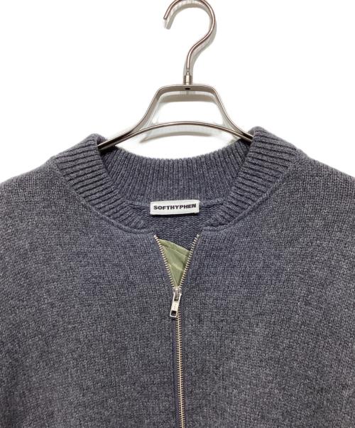 SOFTHYPHEN（ソフトハイフン）SOFTHYPHEN (ソフトハイフン) MA-1 ディテールニットブルゾン　MGMNT221048 グレー サイズ:03の古着・服飾アイテム