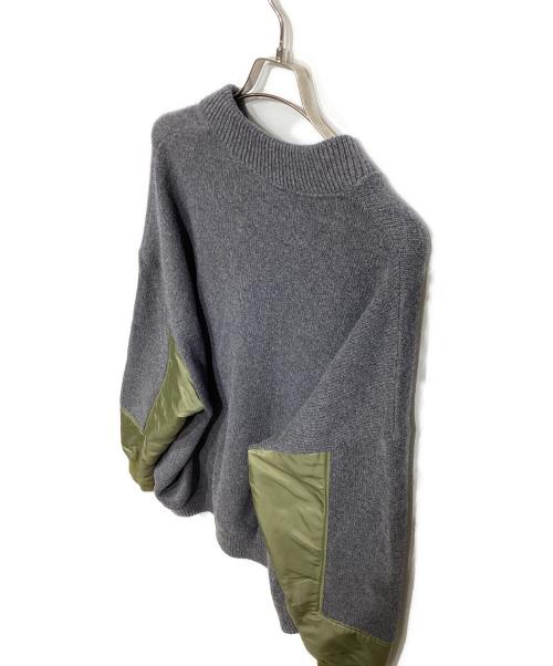 SOFTHYPHEN（ソフトハイフン）SOFTHYPHEN (ソフトハイフン) MA-1 ディテールニットブルゾン　MGMNT221048 グレー サイズ:03の古着・服飾アイテム