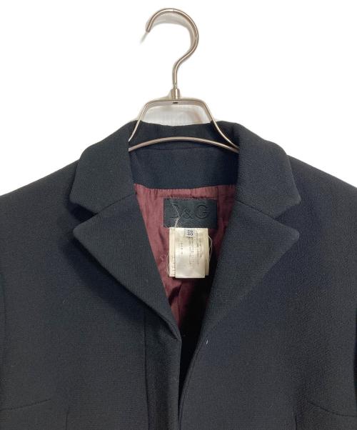 D&G（ディーアンドジー）D&G (ディーアンドジー) 比翼コート　ロングコート　アウター　イタリア製 ブラック サイズ:40の古着・服飾アイテム