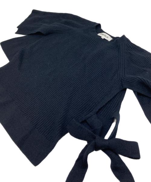 ENFOLD（エンフォルド）ENFOLD (エンフォルド) レイヤードシャツ SHIRT×KNIT PULLOVER ブラック サイズ:38の古着・服飾アイテム