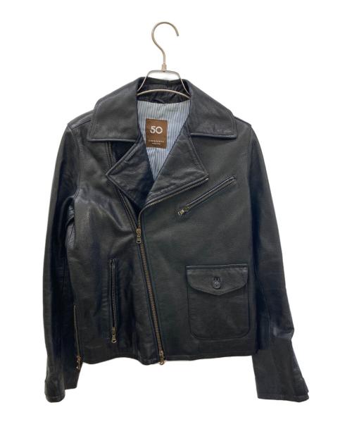 Cinquanta（チンクワンタ）Cinquanta (チンクワンタ) ラムレザーライダースジャケット ブラック サイズ:36の古着・服飾アイテム