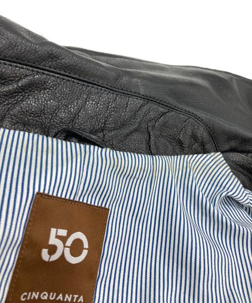 Cinquanta（チンクワンタ）Cinquanta (チンクワンタ) ラムレザーライダースジャケット ブラック サイズ:36の古着・服飾アイテム