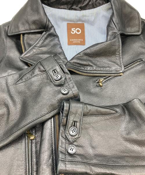 Cinquanta（チンクワンタ）Cinquanta (チンクワンタ) ラムレザーライダースジャケット ブラック サイズ:36の古着・服飾アイテム