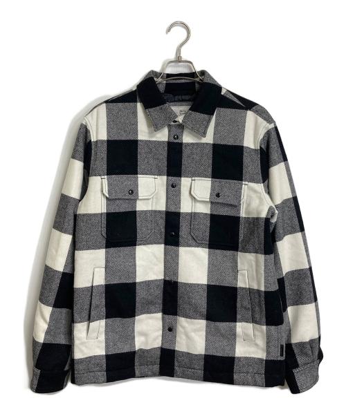 WOOLRICH（ウールリッチ）WOOLRICH (ウールリッチ) ALASKAN WOOL CHECK OVERSHIRT ブラック×ホワイト サイズ:Lの古着・服飾アイテム