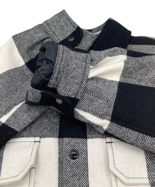 WOOLRICH（ウールリッチ）WOOLRICH (ウールリッチ) ALASKAN WOOL CHECK OVERSHIRT ブラック×ホワイト サイズ:Lの古着・服飾アイテム