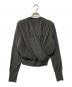 BLANC L'AUBE（ローブブラン）の古着「Pleats Cache-coeur Knit tops」｜チャコールグレー