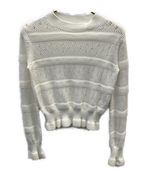 Gypsohila（ジプソフィア）Gypsohila (ジプソフィア) Floret Cotton Knit ホワイト サイズ:フリーの古着・服飾アイテム