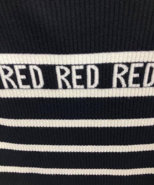 RED VALENTINO（レッドヴァレンティノ）RED VALENTINO (レッドヴァレンティノ) ボーダーリブニット ブラック サイズ:Mの古着・服飾アイテム