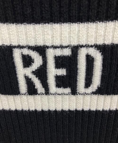RED VALENTINO（レッドヴァレンティノ）RED VALENTINO (レッドヴァレンティノ) ボーダーリブニット ブラック サイズ:Mの古着・服飾アイテム