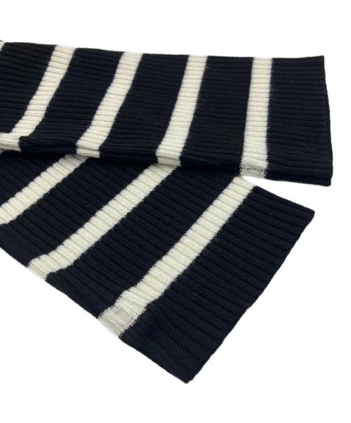 RED VALENTINO（レッドヴァレンティノ）RED VALENTINO (レッドヴァレンティノ) ボーダーリブニット ブラック サイズ:Mの古着・服飾アイテム