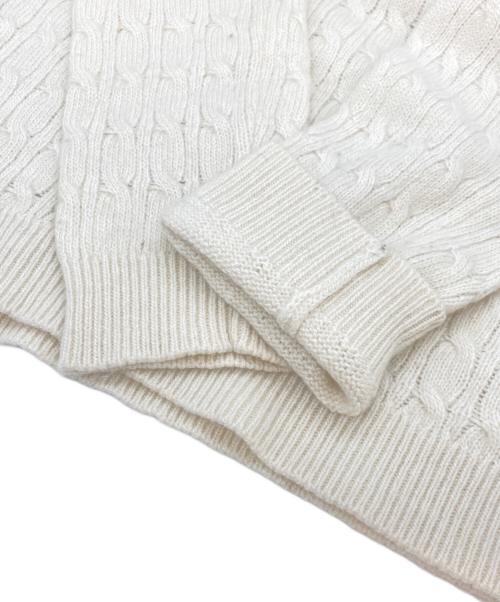 RED VALENTINO（レッドヴァレンティノ）RED VALENTINO (レッドヴァレンティノ) アンゴラブレンド花柄ケーブルニット オフホワイト サイズ:Mの古着・服飾アイテム