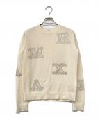 MaxMaraマックスマーラ）の古着「Max Mara Gram装飾カシミヤクルーネックニット」｜オフホワイト