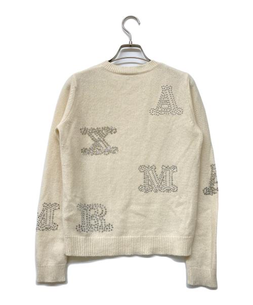 MaxMara（マックスマーラ）MaxMara (マックスマーラ) Max Mara Gram装飾カシミヤクルーネックニット オフホワイト サイズ:XSの古着・服飾アイテム
