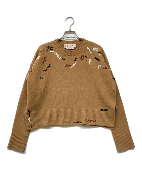 MARNI（マルニ）MARNI (マルニ) ショートウールニット ブラウン サイズ:36の古着・服飾アイテム
