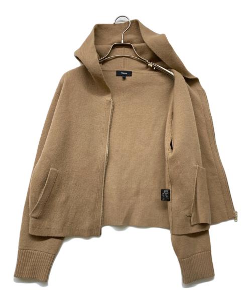 theory（セオリー）theory (セオリー) 23AW カシミヤブレンドジップパーカー キャメル サイズ:Sの古着・服飾アイテム