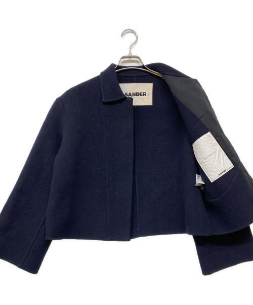JIL SANDER（ジルサンダー）JIL SANDER (ジルサンダー) ウールクロップドジャケット ネイビー サイズ:32の古着・服飾アイテム