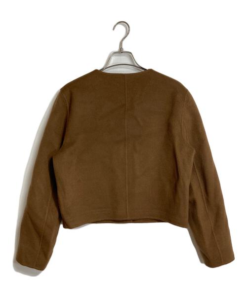 theory（セオリー）theory (セオリー) ノーカラージャケット カシミヤ混 ブラウン サイズ:2の古着・服飾アイテム