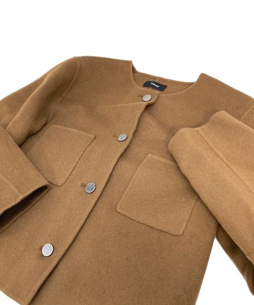 theory（セオリー）theory (セオリー) ノーカラージャケット カシミヤ混 ブラウン サイズ:2の古着・服飾アイテム