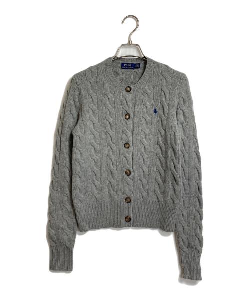 POLO RALPH LAUREN（ポロ・ラルフローレン）POLO RALPH LAUREN (ポロ・ラルフローレン) ウールカシミヤケーブルニットカーディガン グレー サイズ:Sの古着・服飾アイテム