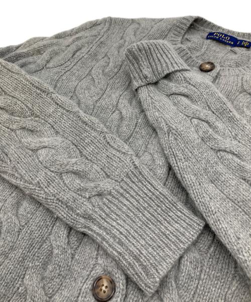 POLO RALPH LAUREN（ポロ・ラルフローレン）POLO RALPH LAUREN (ポロ・ラルフローレン) ウールカシミヤケーブルニットカーディガン グレー サイズ:Sの古着・服飾アイテム