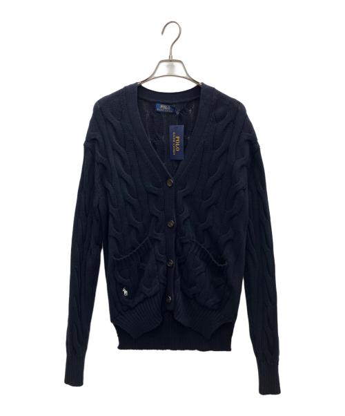 POLO RALPH LAUREN（ポロ・ラルフローレン）POLO RALPH LAUREN (ポロ・ラルフローレン) コットンケーブルニットカーディガン ネイビー サイズ:SP 未使用品の古着・服飾アイテム