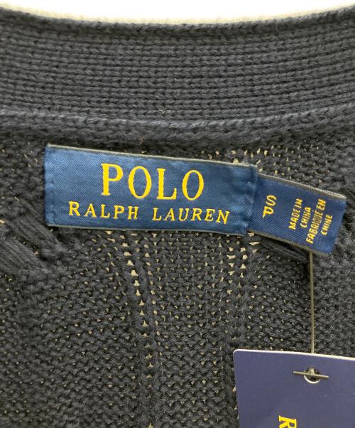 POLO RALPH LAUREN（ポロ・ラルフローレン）POLO RALPH LAUREN (ポロ・ラルフローレン) コットンケーブルニットカーディガン ネイビー サイズ:SP 未使用品の古着・服飾アイテム