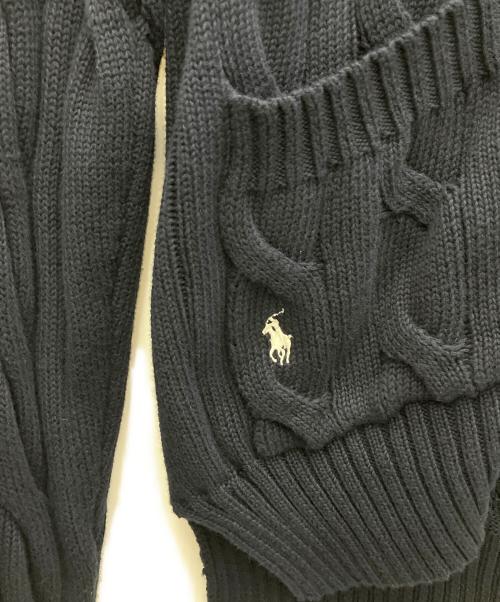 POLO RALPH LAUREN（ポロ・ラルフローレン）POLO RALPH LAUREN (ポロ・ラルフローレン) コットンケーブルニットカーディガン ネイビー サイズ:SP 未使用品の古着・服飾アイテム