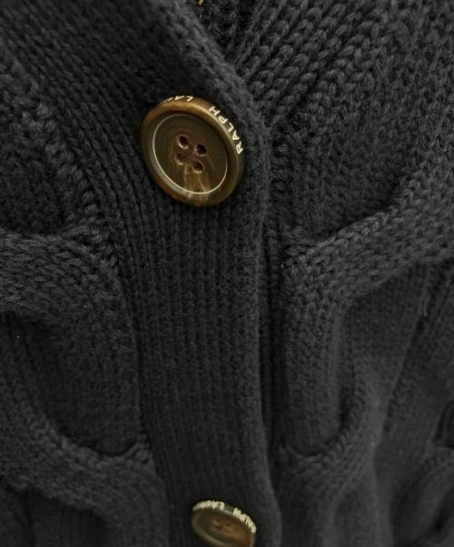 POLO RALPH LAUREN（ポロ・ラルフローレン）POLO RALPH LAUREN (ポロ・ラルフローレン) コットンケーブルニットカーディガン ネイビー サイズ:SP 未使用品の古着・服飾アイテム