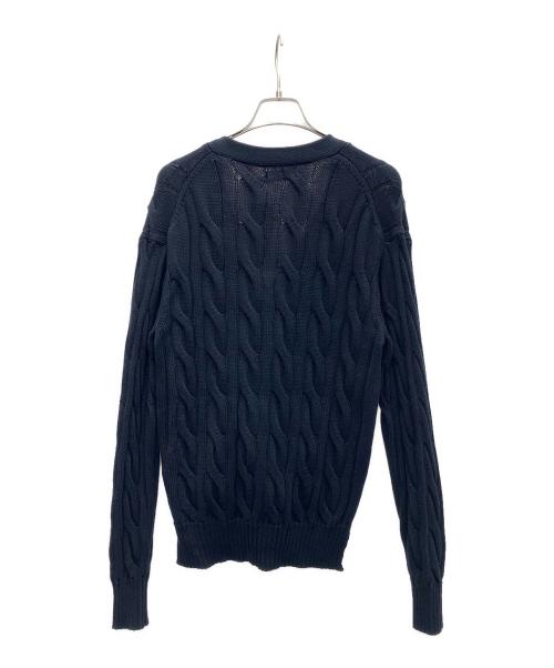 POLO RALPH LAUREN（ポロ・ラルフローレン）POLO RALPH LAUREN (ポロ・ラルフローレン) コットンケーブルニットカーディガン ネイビー サイズ:SP 未使用品の古着・服飾アイテム