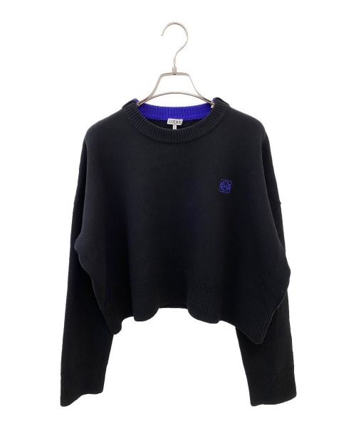 LOEWE（ロエベ）LOEWE (ロエベ) クロップドワイドニット ブラック サイズ:Mの古着・服飾アイテム