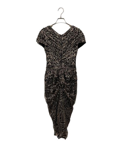 TADASHI SHOJI（タダシ ショージ）TADASHI SHOJI (タダシ ショージ) スパンコールドレス ブラック サイズ:Sの古着・服飾アイテム