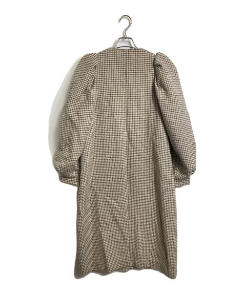 CELFORD（セルフォード）CELFORD (セルフォード) メタルボタンパフスリーブコート　ノーカラーコート　ロングコート ベージュ サイズ:38の古着・服飾アイテム