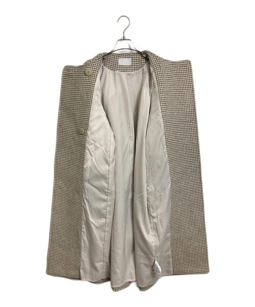 CELFORD（セルフォード）CELFORD (セルフォード) メタルボタンパフスリーブコート　ノーカラーコート　ロングコート ベージュ サイズ:38の古着・服飾アイテム