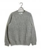 Harley of SCOTLANDハーレーオブスコットランド）の古着「クルーネックニット　ウールニット」｜グレー