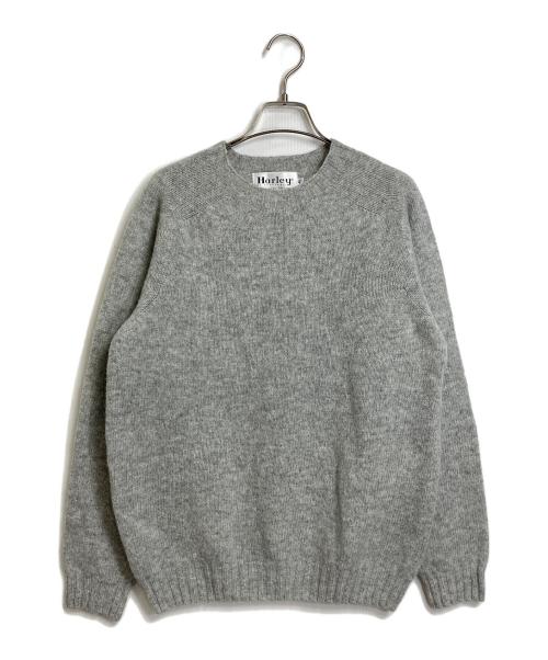 Harley of SCOTLAND（ハーレーオブスコットランド）HARLEY OF SCOTLAND (ハーレーオブスコットランド) クルーネックニット　ウールニット グレー サイズ:40の古着・服飾アイテム