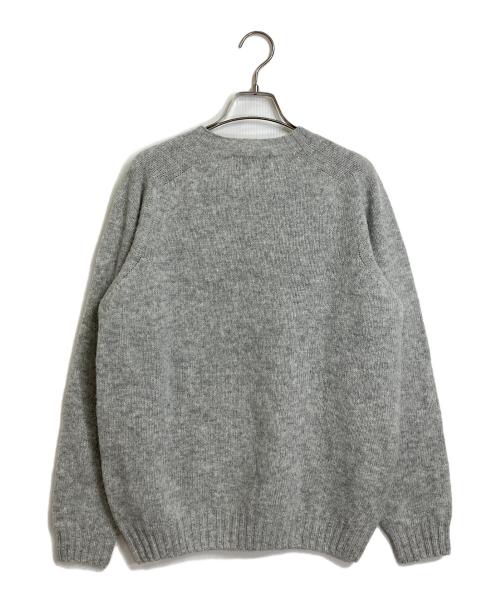 Harley of SCOTLAND（ハーレーオブスコットランド）HARLEY OF SCOTLAND (ハーレーオブスコットランド) クルーネックニット　ウールニット グレー サイズ:40の古着・服飾アイテム