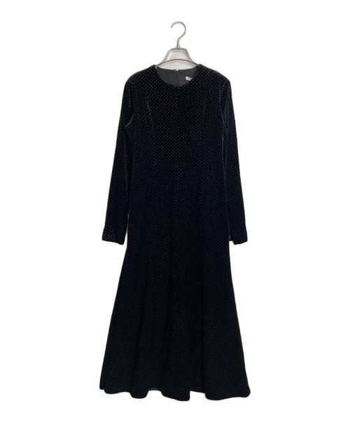 CLANE（クラネ）CLANE (クラネ) ベロアグリッターワンピース ブラック サイズ:1の古着・服飾アイテム