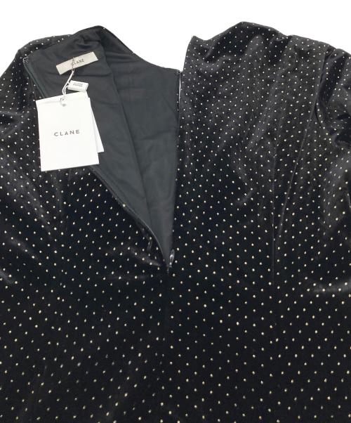 CLANE（クラネ）CLANE (クラネ) ベロアグリッターワンピース ブラック サイズ:1の古着・服飾アイテム