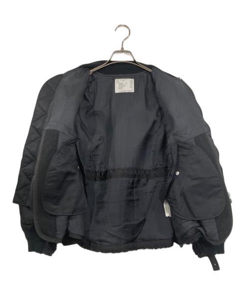 sacai（サカイ）sacai (サカイ) ナイロンツイルミックスブルゾン ブラック サイズ:1の古着・服飾アイテム