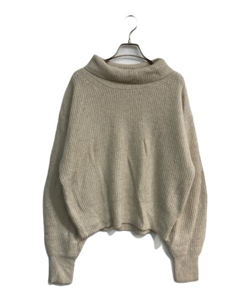 BEAUTY&YOUTH（ビューティーアンドユース）BEAUTY&YOUTH (ビューティーアンドユース) ボリュームスリーブ タートルネック ニットプルオーバー ベージュ サイズ:Free 未使用品の古着・服飾アイテム