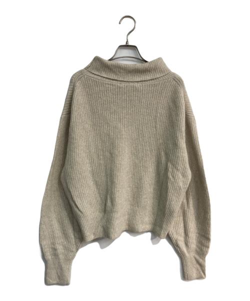 BEAUTY&YOUTH（ビューティーアンドユース）BEAUTY&YOUTH (ビューティーアンドユース) ボリュームスリーブ タートルネック ニットプルオーバー ベージュ サイズ:Free 未使用品の古着・服飾アイテム