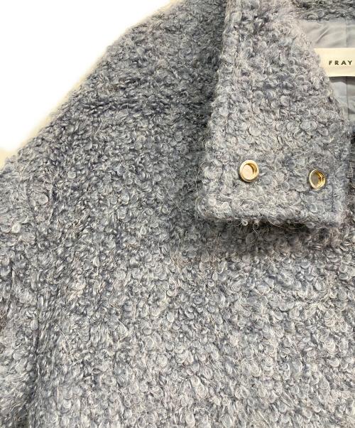 FRAY ID（フレイ アイディー）FRAY ID (フレイ アイディー) ウールモヘアブークレミドルコート ブルーの古着・服飾アイテム