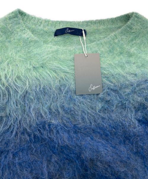 Soffitto（ソフィット）Soffitto (ソフィット) 起毛加工グラデーションニット ブルー サイズ:Free 未使用品の古着・服飾アイテム
